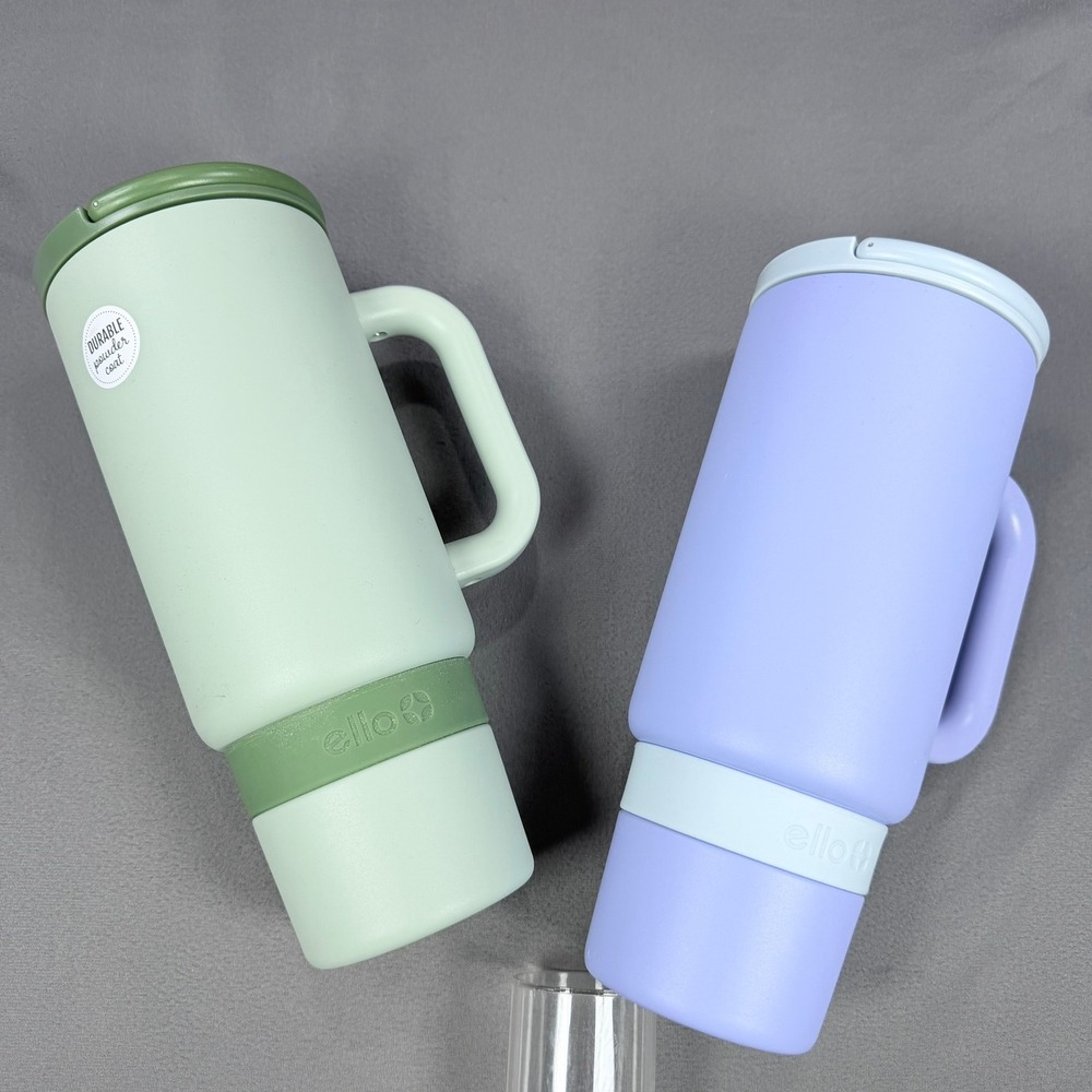Ello 40oz Vacuum Insulated Stainless Steel Tumbler Set Mint Purple 2pk New Flaw